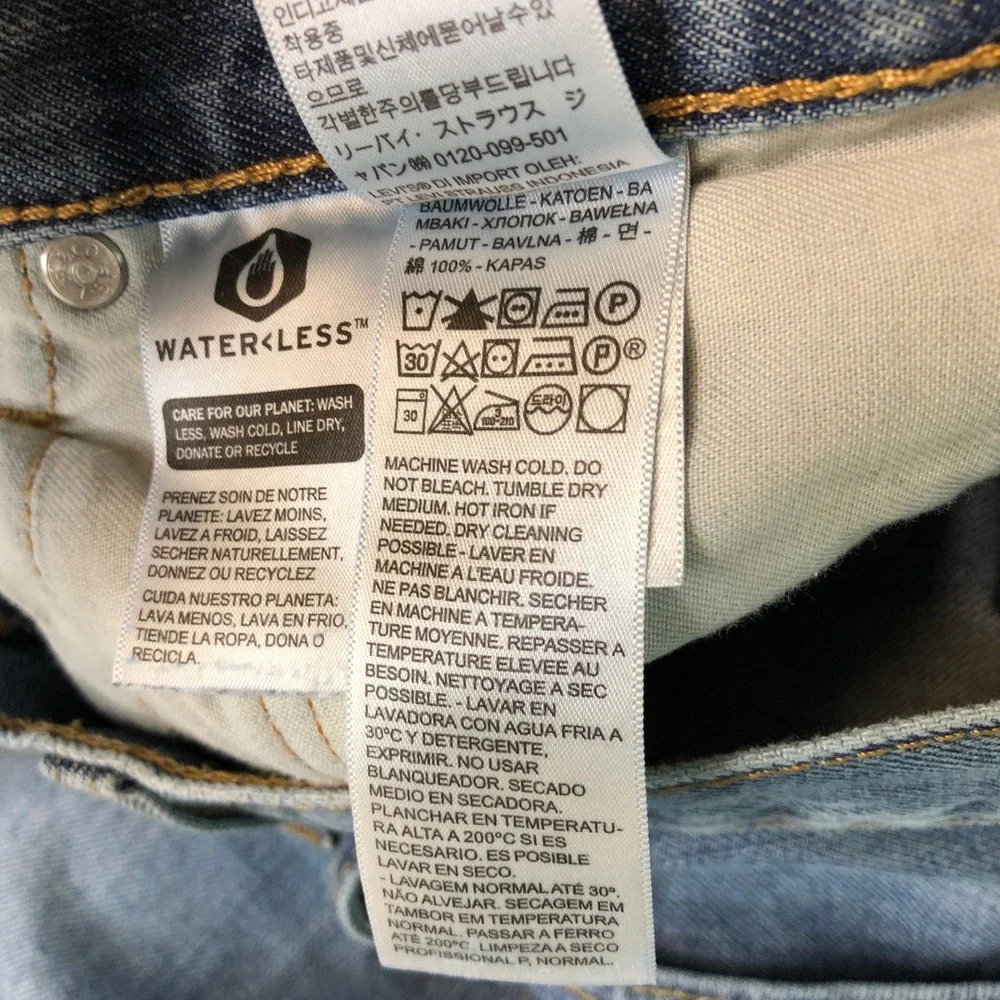 Levis 569 Jeans Mens 36x32 (Fits) Blue Baggy Loose Relaxed Whiskering Skater